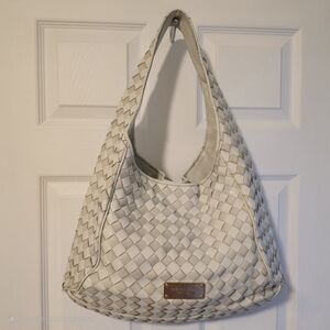 Vintage Michael Kors Cream Woven Shoulder Bag